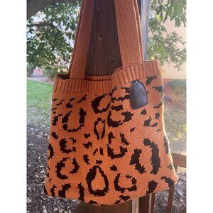 Crazy Heifer Country orange black sweater tote western rockabilly